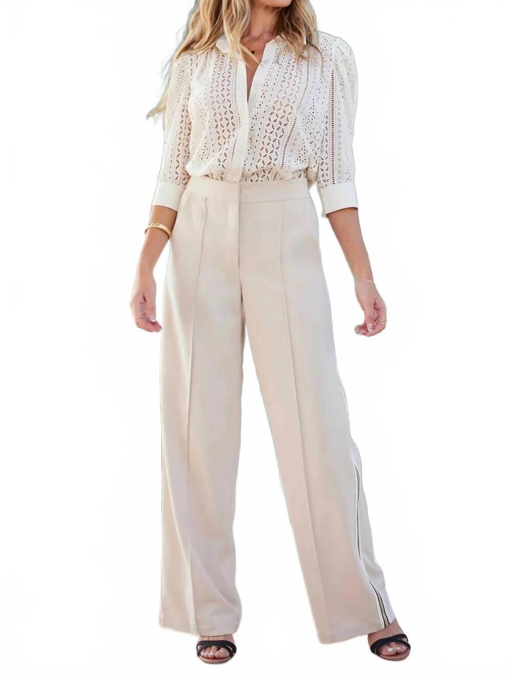 NEW BISHOP + YOUNG harland tencel dress pants in beige